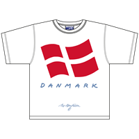 DANMARK FLAG HVID T-SHIRT
